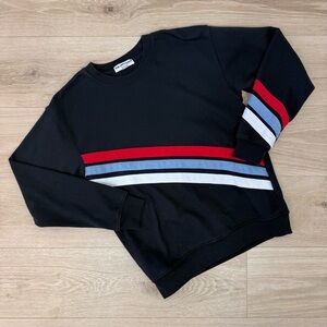Sub_Urban Riot Black Sweatshirt with Red and Gray Stripes